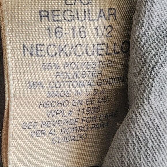 Big Mac Workwear Shirt Mens Large 16-16.5 Gray Khaki Button Up Short Sleeve - Picture 2 of 9